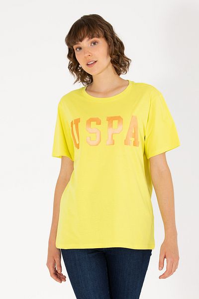 U.S. Polo Assn. Γυναικείο μπλουζάκι Neon Yellow Crew Neck Basic 50262658-VR168