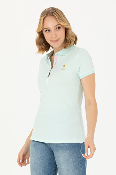 U.S. Polo Assn. Γυναικείο μπλουζάκι με γιακά πόλο Water Green Basic 50262694-VR083
