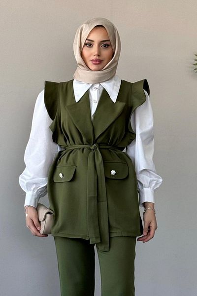 HAZA MODA Hürrem Vest Set Grass Green