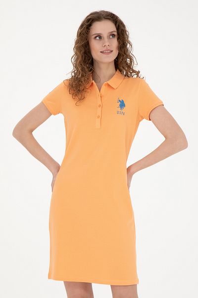 U.S. Polo Assn. Rochie tricotată portocalie de damă 50262697 -VR051