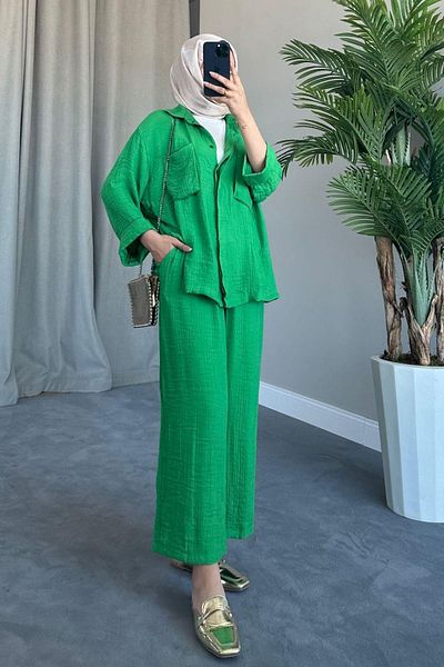 HAZA MODA Bellows Pocket Set Green