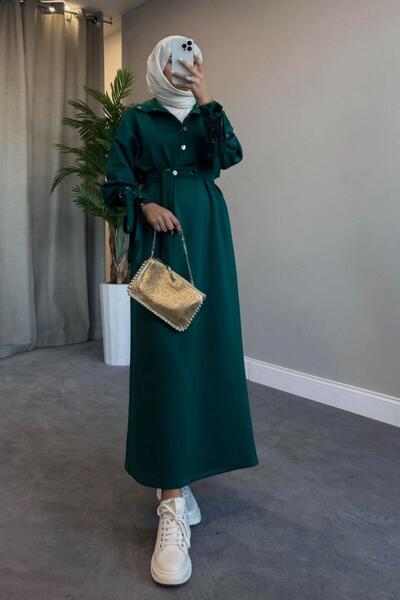 Şule Giyim Alice Scuba Dress Emerald