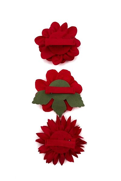 LOGO AKSESUAR Collet Buckle Set of 3 - Red Flowers