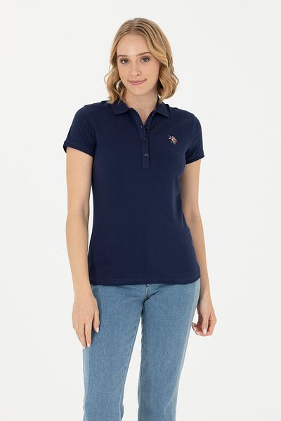 U.S. Polo Assn. Women's Navy Blue Polo Collar T-Shirt 50262715 -Vr033