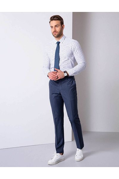 Pierre Cardin Λευκό Slim Fit μακρυμάνικο πουκάμισο 50200605-vr013