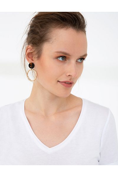 Pierre Cardin Tricou alb cu decolteu în V cu croiala normală - 50202619 -VR013