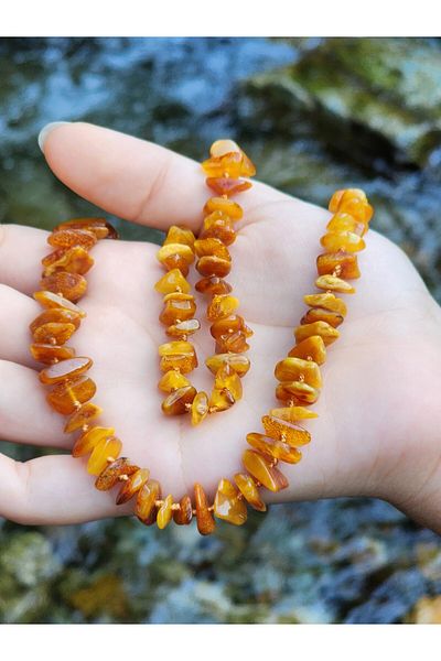 Kehribar Sarayı Damla Amber Adult Necklace 53 Cm Certified
