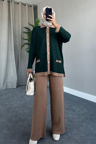 Şule Giyim Mavera Knitwear Set Emerald