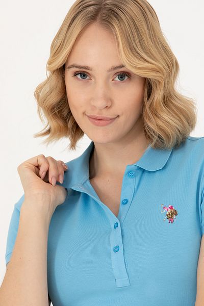 U.S. Polo Assn. Women's Turquoise Polo Neck T-Shirt 50262715 -Vr093