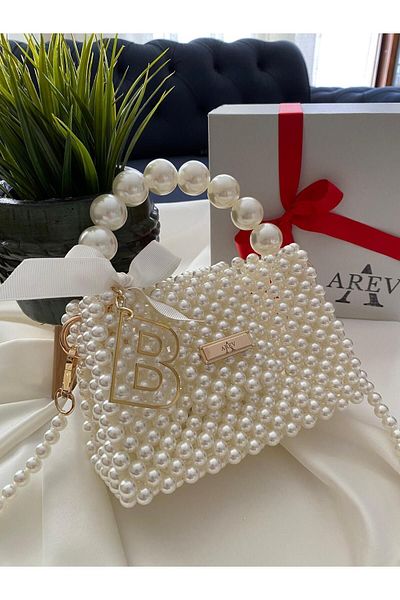 AREV BAGS Mini Size Pearl Bag - Pearl Bead Bag - Pearl Bag