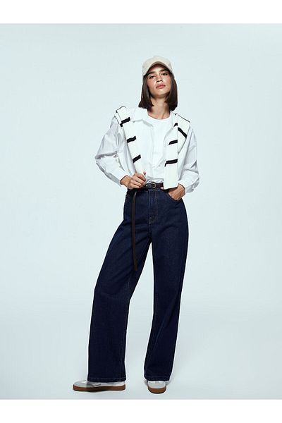 LC Waikiki LW - Γυναικείο τζιν παντελόνι Wideleg με ζώνη στη μέση