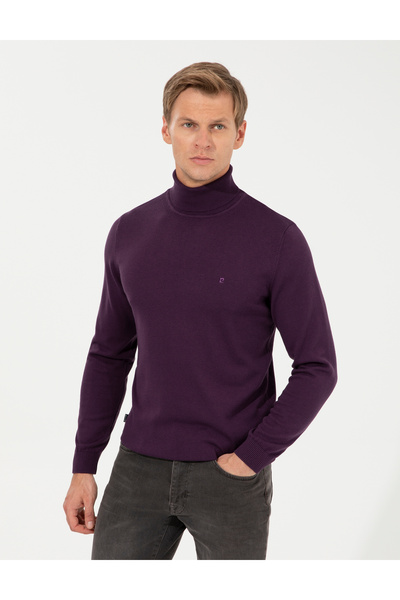 Pierre Cardin Mor Slim Fit Balıkçı Yaka Basic Triko Kazak 50257158-VR038