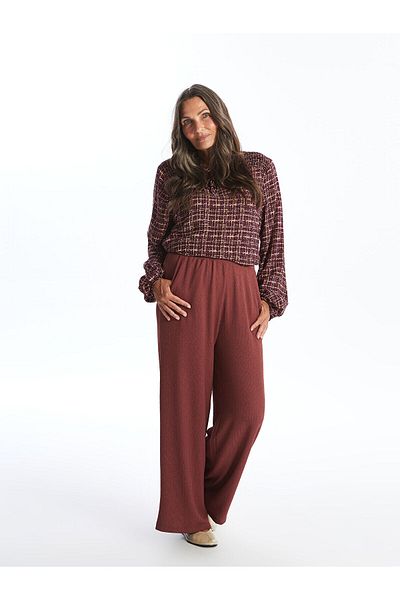 LC Waikiki Lcw Elastic Waist Straight Wide Leg Women's Trousers