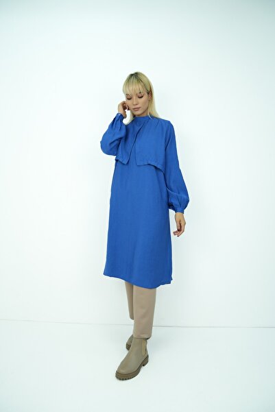 QANU Kalın Modal Tunik Mavi