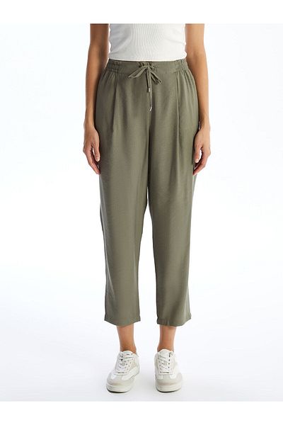 LC Waikiki Pantaloni de damă LCW Vision kaki cu talie elastică