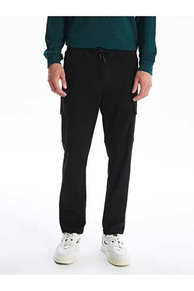 LC Waikiki Black Standard Fit Gabardine Men's Cargo Pants