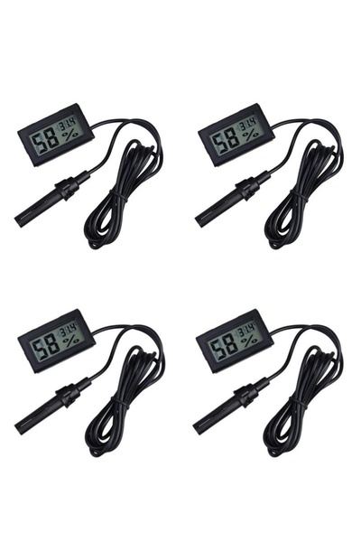 Epilons 4 Adet Dijital Ekran Sıcaklık Ve Nem Ölçer - Termometre Higrometre Ku...