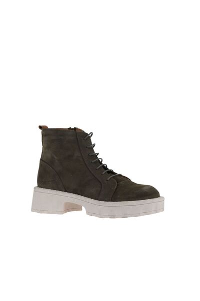 Bueno Shoes Haki Süet Kadın Topuklu Bot 01wv9000