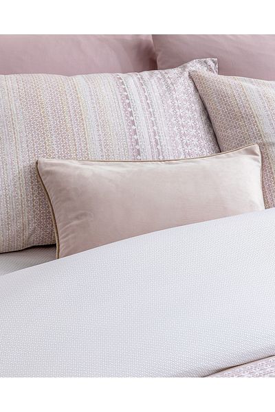 Madame Coco Niort Double - 100% Cotton Ranforce Printed Duvet Cover Set - Powder