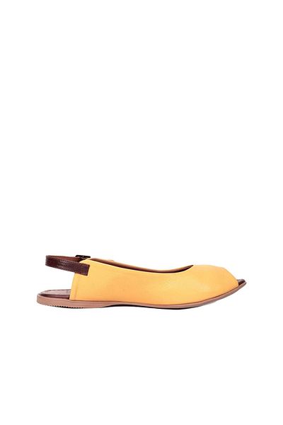 BUENO Shoes Sarı Taba Deri Kadın Sandalet 01wj2100