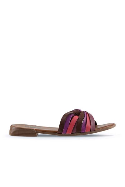 Bueno Shoes 01wu1805 Μοντέλο Μωβ Πολυδερμάτινες Γυναικείες Επίπεδες Παντόφλες