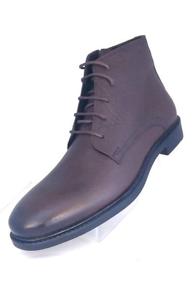 BAGSSHOES Int2023k-025 Ανδρικές κλασικές μπότες από γνήσιο δέρμα με δέσιμο και φερμουάρ