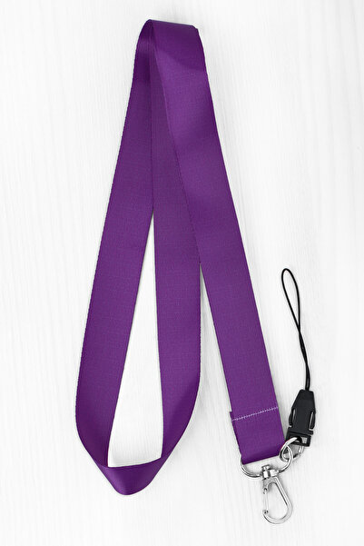 Apptakı Mor Yaka Kartı Boyun Askı İpi Telefon Askı İpi - ASK0226