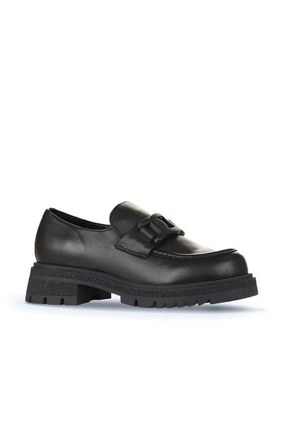 Bueno Shoes Черни кожени дамски мокасини - модел 01wz1404