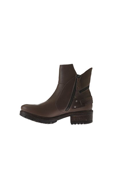 Bueno Shoes Vizon Kahverengi Deri Kadın Topuklu Bot 01wv0901