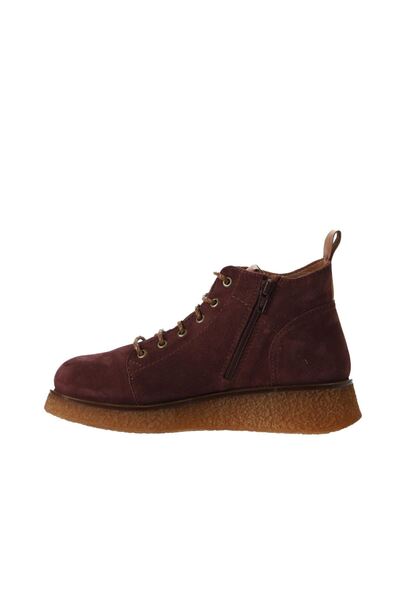 Bueno Shoes Bordo Süet Kadın Düz Bot 01wv5204