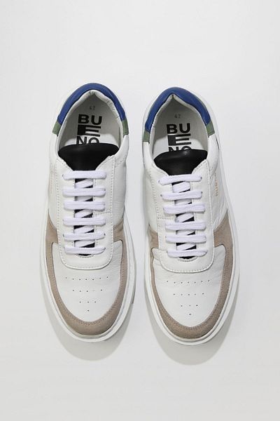 Bueno Shoes Ανδρικά αθλητικά παπούτσια - Λευκό Μπεζ, Δερμάτινο-Σουέντ, 01mu10405
