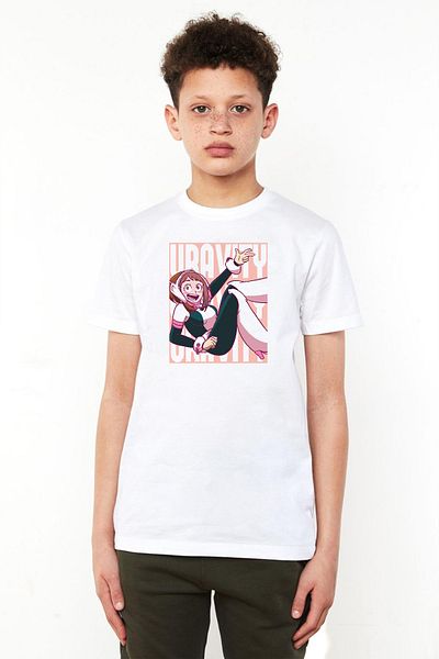Tshirthane My Hero Academi Uravity Minimal White Παιδικό μπλουζάκι ποδηλασίας