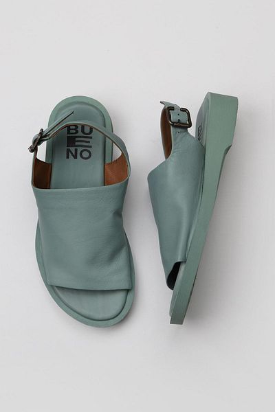 Bueno Shoes Sandale de damă din piele verde - plate, deschise model 01wy2917