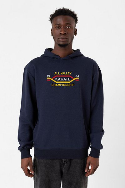 Tshirthane Мъжки суичър с качулка Cobra Kai All Valley Karate Championship 1984, тъмносин, 3ip