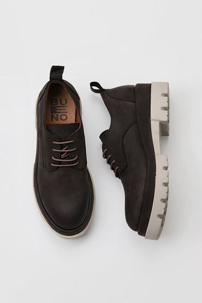 Bueno Shoes Дамски обувки с кафяв нубук ток - 01wv2903