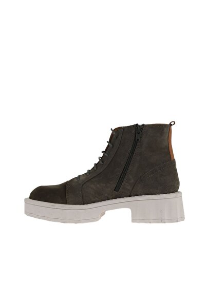 Bueno Shoes Haki Süet Kadın Topuklu Bot 01wv9000