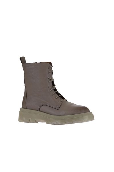 Bueno Shoes Γυναικείες δερμάτινες φλατ μπότες Mink Light - 01wv1500