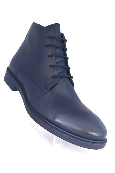 BAGSSHOES Int2023k-025 Ανδρικές κλασικές μπότες από γνήσιο δέρμα με δέσιμο και φερμουάρ