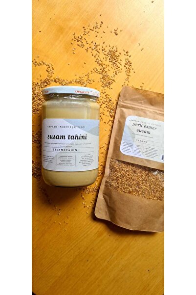Kaptan`ın Ceviz Çiftliği Gökova Altın Çiğ Tahin | Taş Değirmen & Analizli | 650g