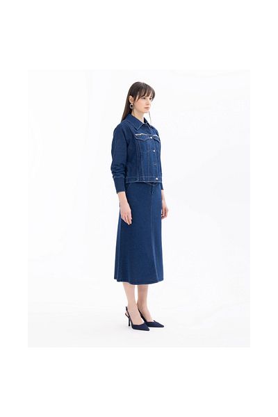 SEÇİL Fusta de jeans Midi cu buzunare pentru femei New Seçil 10242107501012