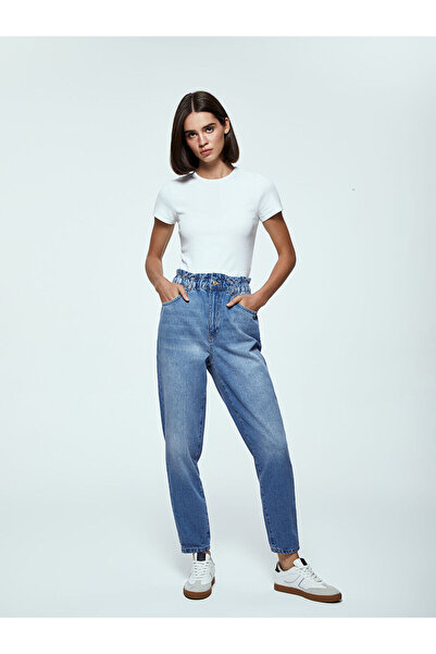 LC Waikiki بنطال جينز نسائي بخصر مطاطي من LCWK