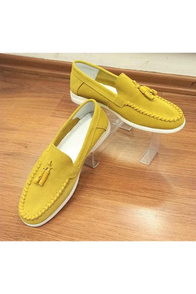 BAGSSHOES حذاء ELL441260 Northam Slim للرجال من الجلد السويدي الأصلي مزين بشراشيب