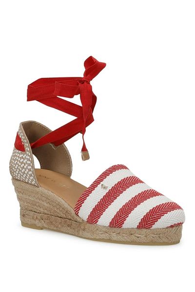 Nine West Epolan Women's Wedge Jute Sole Canvas Shoes
