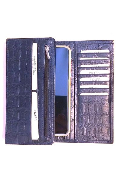 Praff Prf2003 Ανδρικό πορτοφόλι Portfolio από γνήσιο δέρμα με θήκη τηλεφώνου