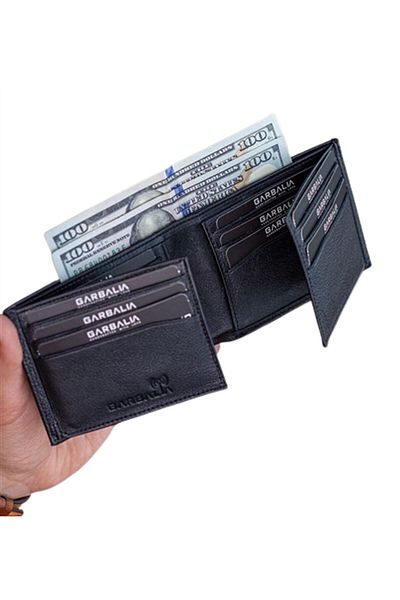 Garbalia Porto Genuine Leather Classic Wallet with Card Holder-black