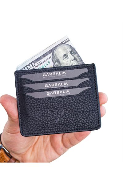 Garbalia Walterıa Genuine Leather Classic Card Holder-black