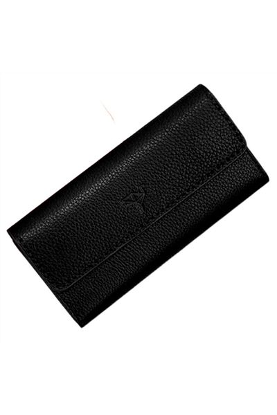 Garbalia Paris Leather Women's Wallet with Phone Compartment-black