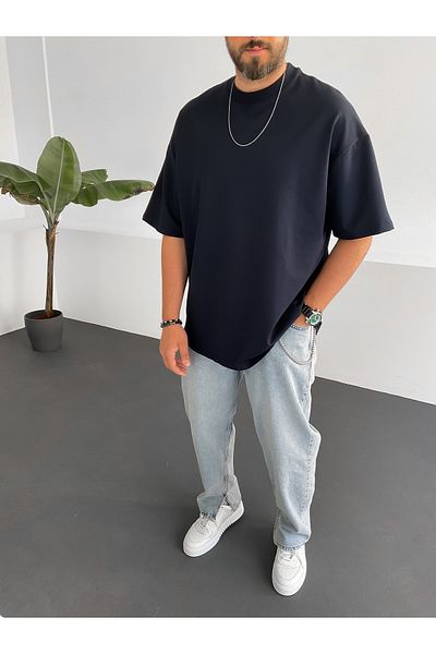 BYBASICMAN Navy Blue Two Thread Basic T-Shirt By-1208/363