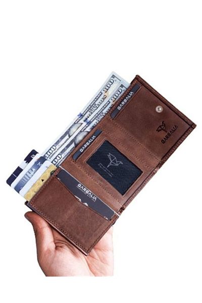 Garbalia Nentes Leather Mechanized Men's Card Holder-tan