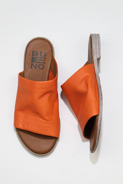 Bueno Shoes Papuci plati dama din piele portocalie 01wq2009